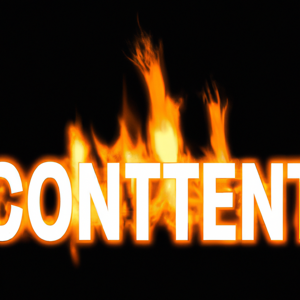 the word content on fire